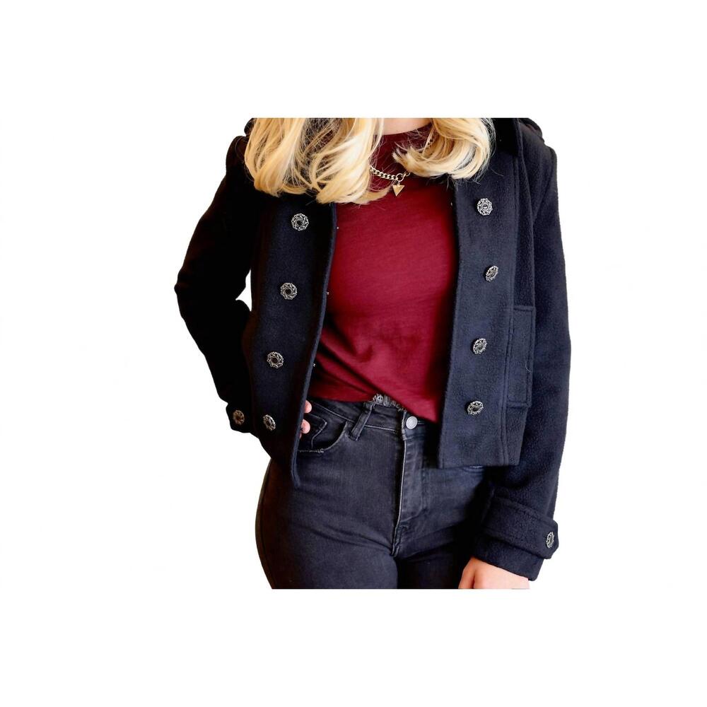 NEW OOH! LA, LA! COUTURE sherpa military jacket in black